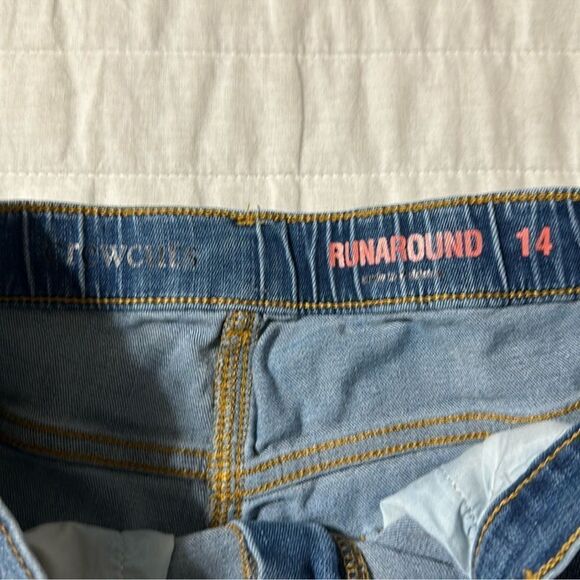 Crewcuts 14 Runaround Denim Blue Cuffed Raw Fringe Cut off Stretch Shorts - Picture 10 of 11